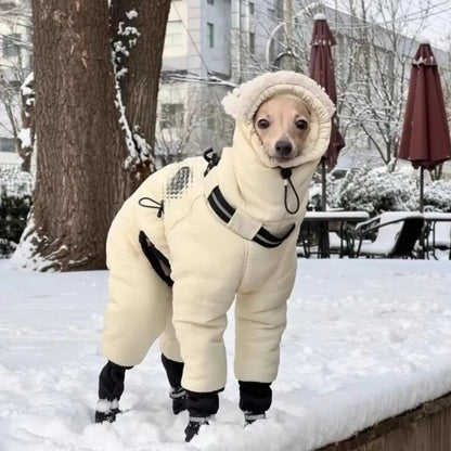 Fashion Waterproof Winter Dog Jumpsuit Thickened Fleece Warm Winter Dog Jacket Big Full Cover Big Dog Clothes Greyhound Whippet