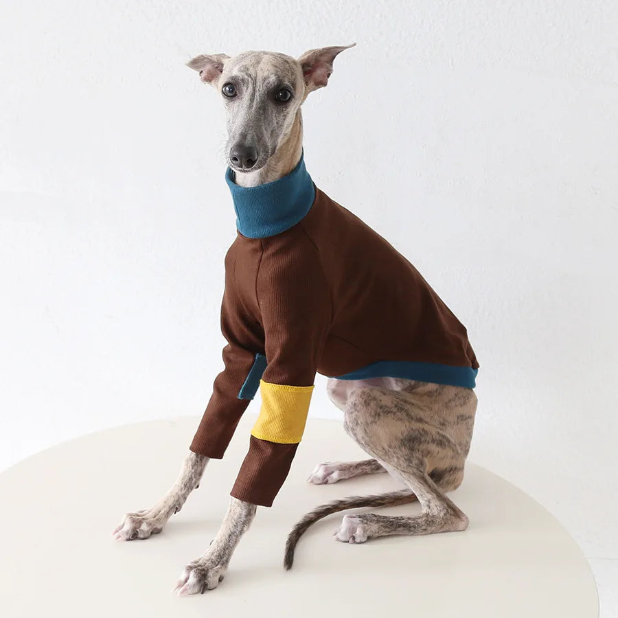 premium slim fit knitted dog sweatshirt long sleeve whippet winter pajamas UK Happy Furry