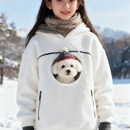 Pet Hoodie Carrier – Soft Dog & Cat Pullover with Pocket, Cozy Sling