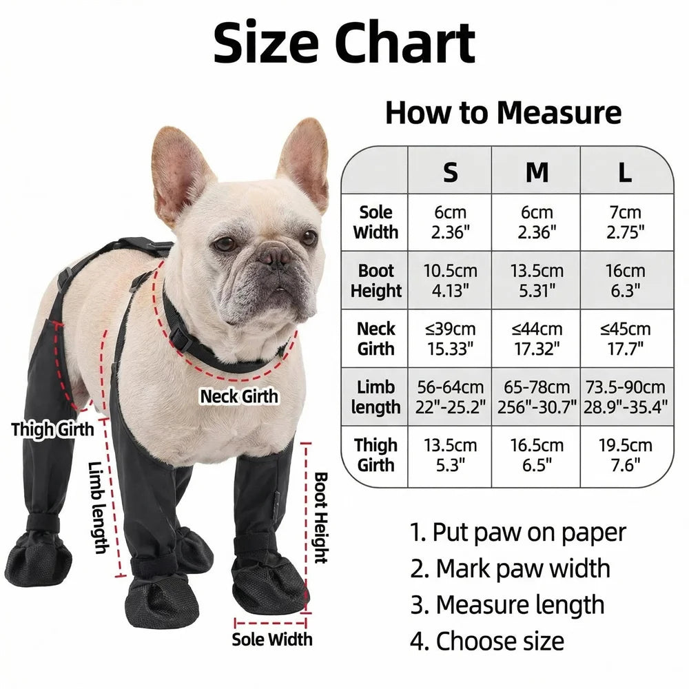Waterproof Dog Boots for Large Small Dogs, Adjustable Non-Slip Pet Shoes, Anti-Slip Paw Protector for Outdoor Walking Rainy Day