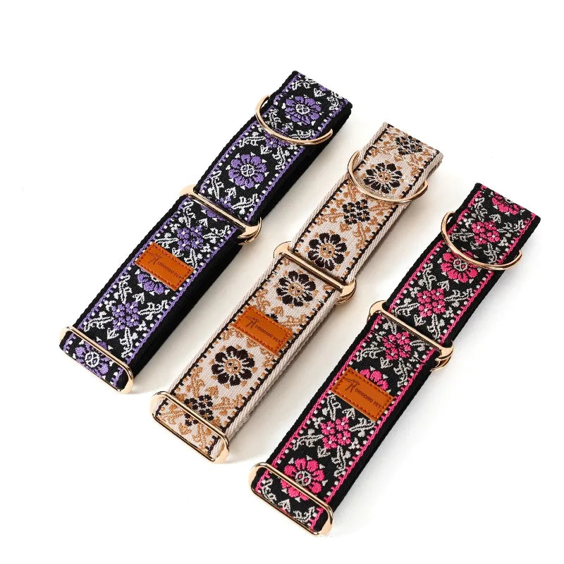 Whippet Dog Collar Adjustable Ethnic Style Martingale Greyhound Collar Beautiful Lggy Lurcher Whippet Galgo Collar Dog Supply