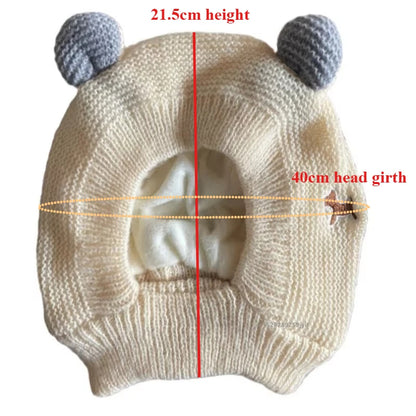 premium dog winter ear muffs windproof noise protection knitted small medium UK Happy Furry