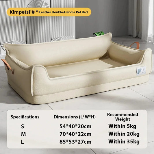 Orthopedic Leather Dog Bed Sofa | Waterproof Machine Washable | Happy Furry UK