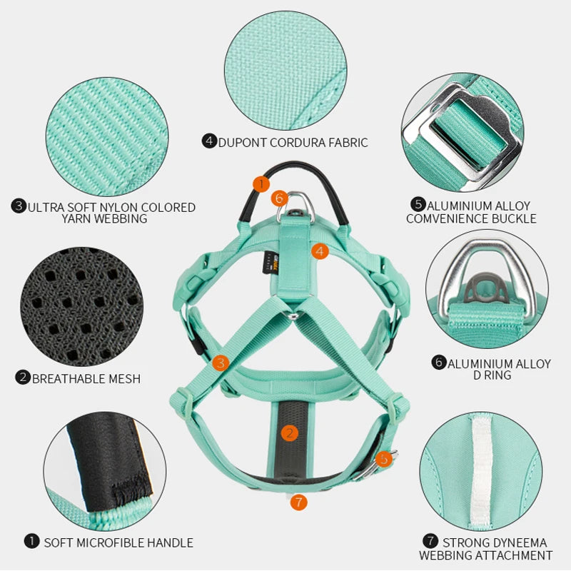 SMALL COMBINATION Pet Harness No Pull Nylon Reflective Dog Harness Adjustable Comfortable Control Walking Running accessories