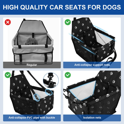Dog Car Seat Dog Booster Car Seat Breathable Folding Pet Car Seat Waterproof Puppy Travel Carrier for Small Medium Dog
