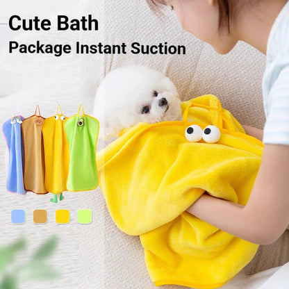 Cute Pet Towel for Dogs Cats，Quick Dry Microfiber Towel, Soft Fluffy Puppy Kitten Bath Towel, Fast Drying Pet Grooming Towel