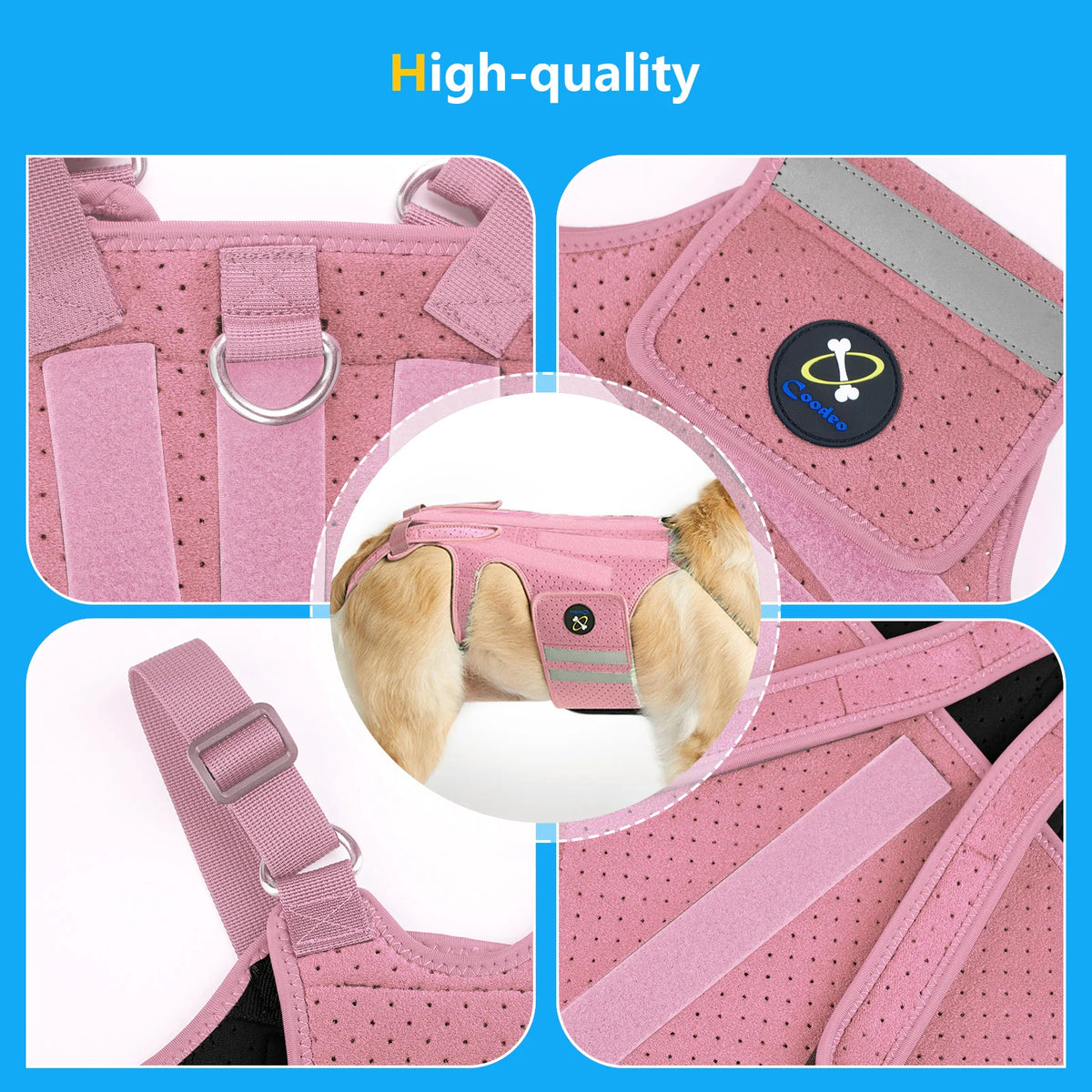 adjustable dog back brace spinal support 8 strips S XXL pain relief UK Happy Furry
