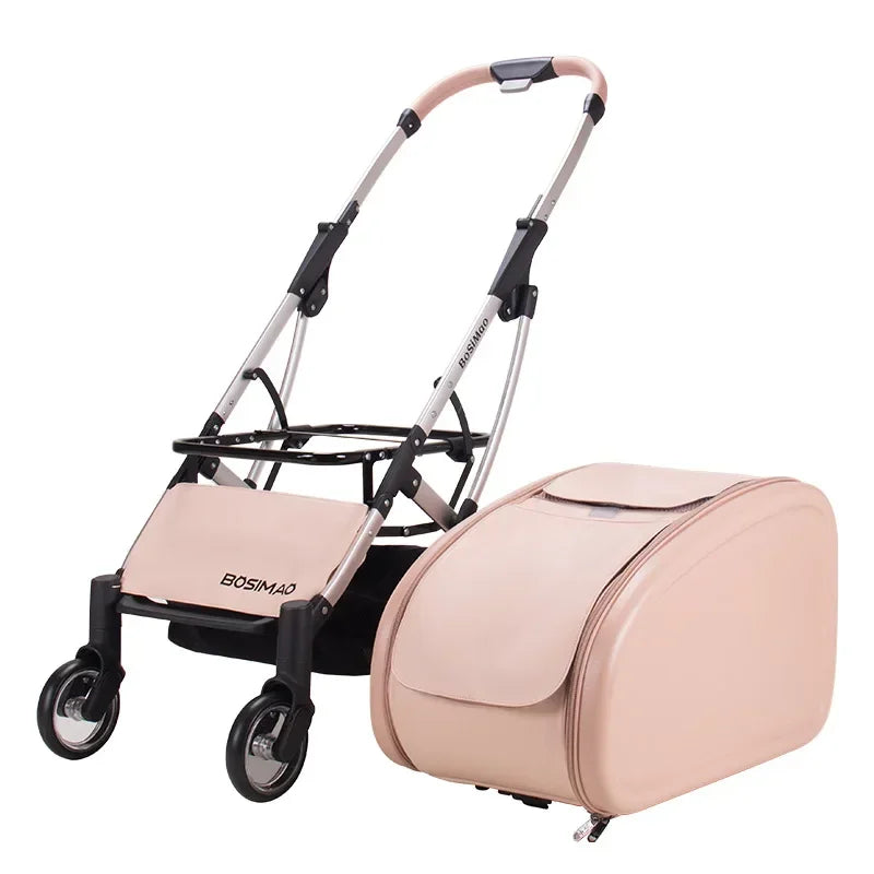 2026 Transparent Pet Stroller for Small Medium Dogs, Lightweight Foldable Detachable Dog Walking Cart, Portable Outdoor Carrier