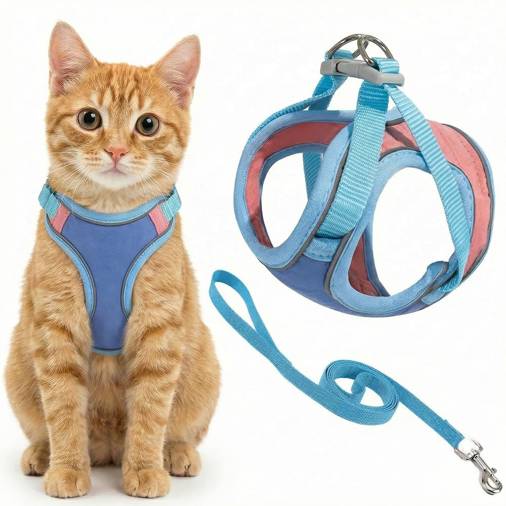 cat harness leash escape proof adjustable step in walking UK Happy Furry