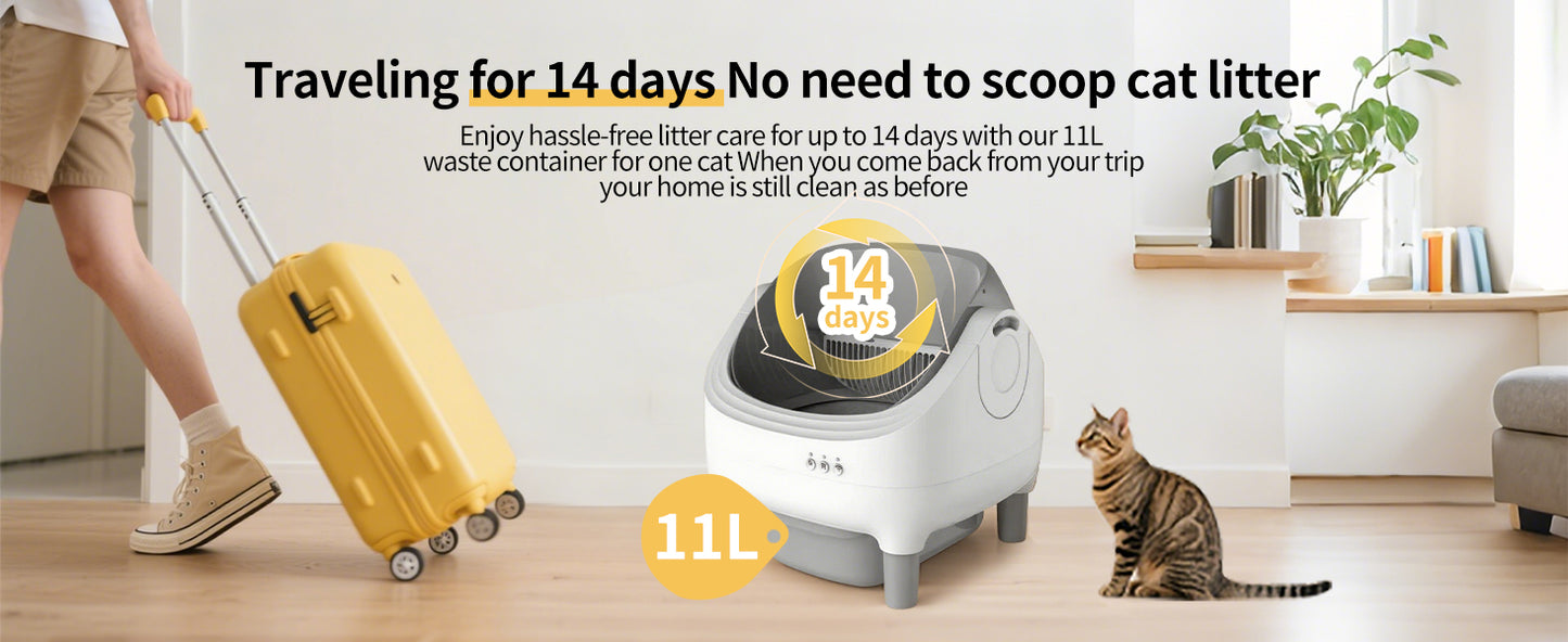 Open-top automatic cat litter box