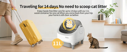 Open-top automatic cat litter box