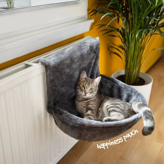 cat radiator bed warm faux fur kitten cradle hammock winter UK Happy Furry