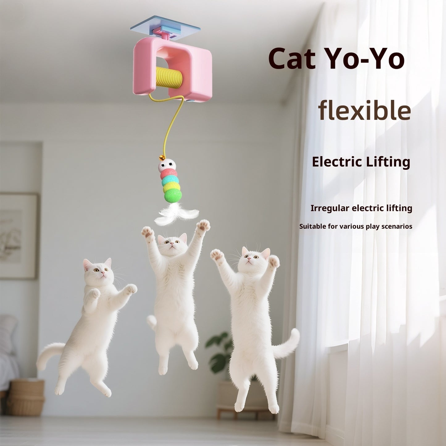 electric pet cat toy hanging door yo yo self hi relieving boredom UK Happy Furry