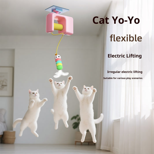 electric pet cat toy hanging door yo yo self hi relieving boredom UK Happy Furry