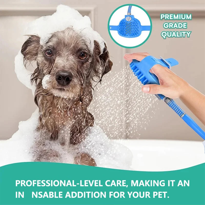 Pet Dog Bath Tool, Bath Brush, Comb, 2-In-1 Cleaning Baths Silicone Hose Nozzle, Handheld Massage Brush, Pet Cleaning Baths Tool