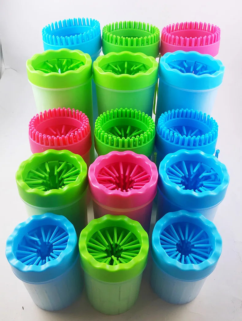 1Pc Pet Plastic Foot Wash Cup XL Large size silicone brush Dog cat clean foot mud removable cleaning Foot