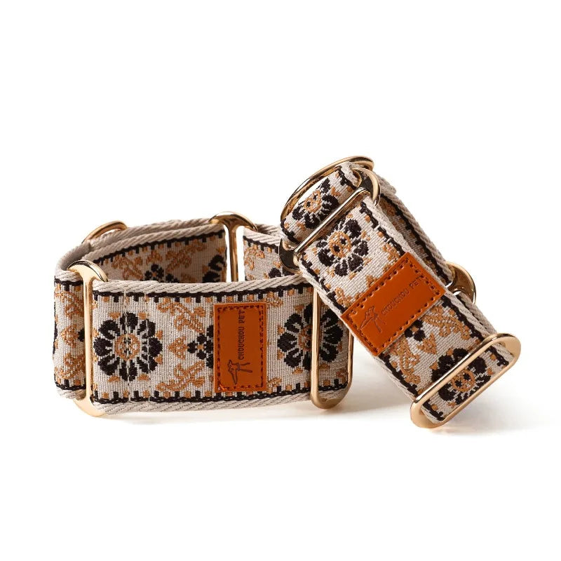 Whippet Dog Collar Adjustable Ethnic Style Martingale Greyhound Collar Beautiful Lggy Lurcher Whippet Galgo Collar Dog Supply