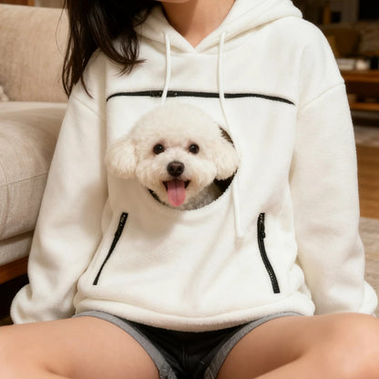 Pet Hoodie Carrier – Soft Dog & Cat Pullover with Pocket, Cozy Sling