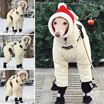 Fashion Waterproof Winter Dog Jumpsuit Thickened Fleece Warm Winter Dog Jacket Big Full Cover Big Dog Clothes Greyhound Whippet