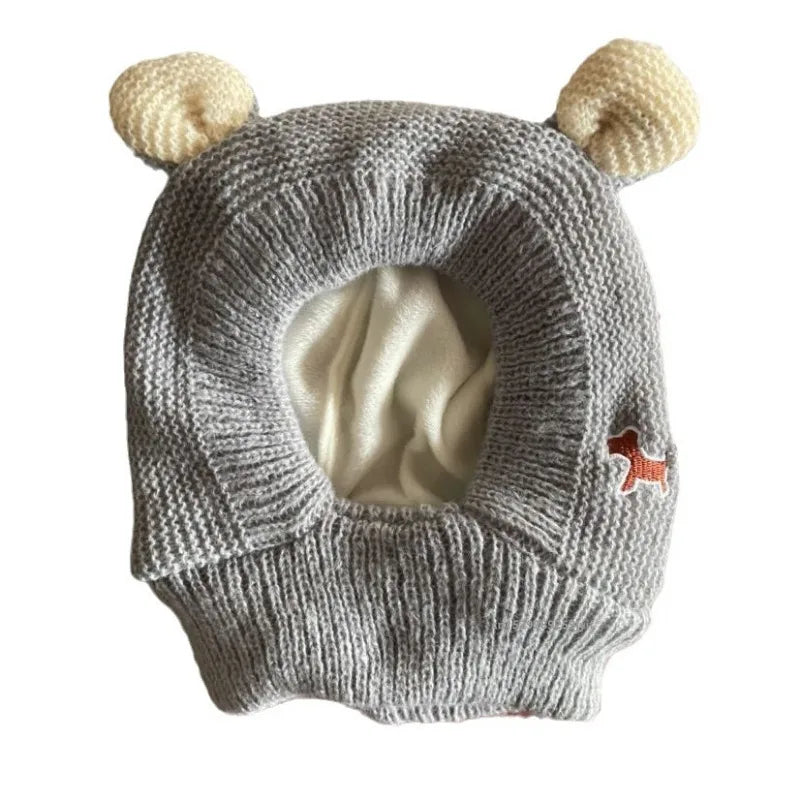 winter dog ear muffs hat windproof noise protection knitted small puppy UK Happy Furry