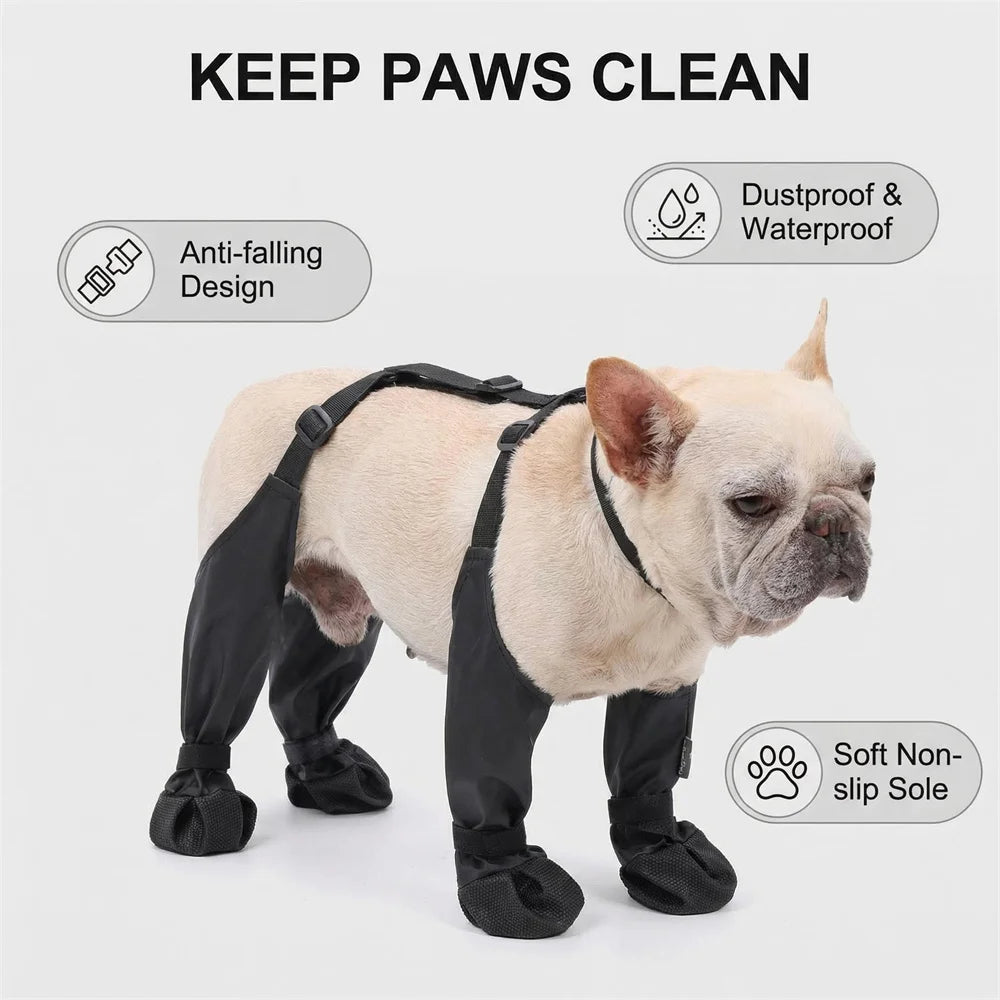 Waterproof Dog Boots for Large Small Dogs, Adjustable Non-Slip Pet Shoes, Anti-Slip Paw Protector for Outdoor Walking Rainy Day