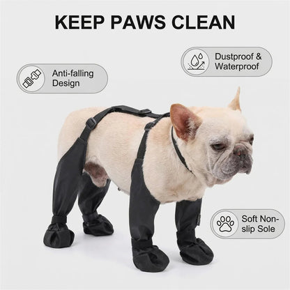 Waterproof Dog Boots for Large Small Dogs, Adjustable Non-Slip Pet Shoes, Anti-Slip Paw Protector for Outdoor Walking Rainy Day
