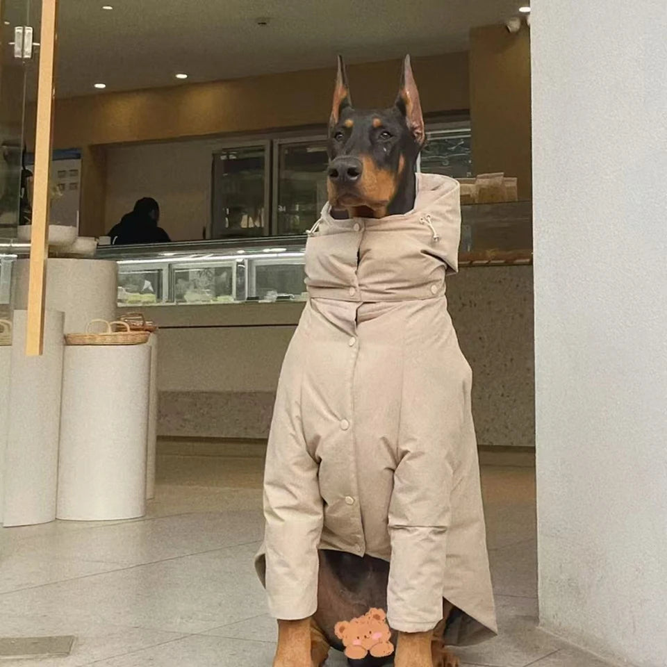 Winter Windproof Cotton Padded Jacket for Large Dogs Doberman German Shepherd Alaskan Malamute Outdoor Warm Coat