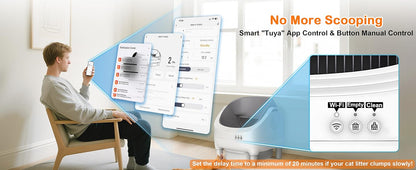 Open-top automatic cat litter box