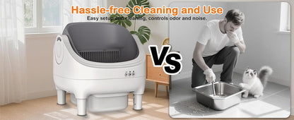 Open-top automatic cat litter box