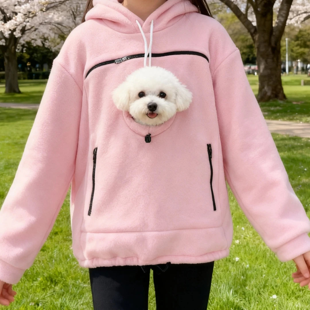 Pet Hoodie Carrier – Soft Dog & Cat Pullover with Pocket, Cozy Sling