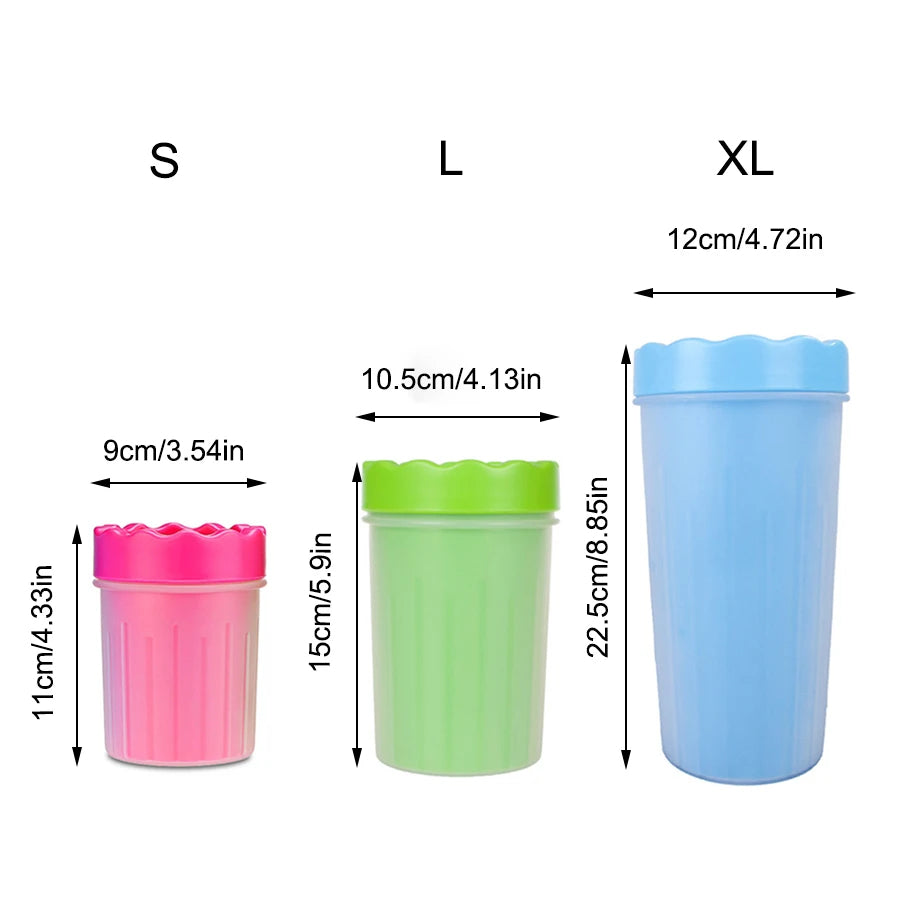 1Pc Pet Plastic Foot Wash Cup XL Large size silicone brush Dog cat clean foot mud removable cleaning Foot