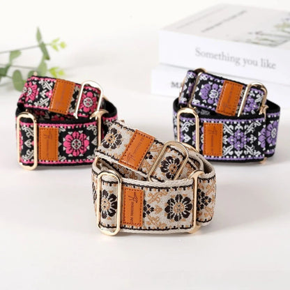 Whippet Dog Collar Adjustable Ethnic Style Martingale Greyhound Collar Beautiful Lggy Lurcher Whippet Galgo Collar Dog Supply