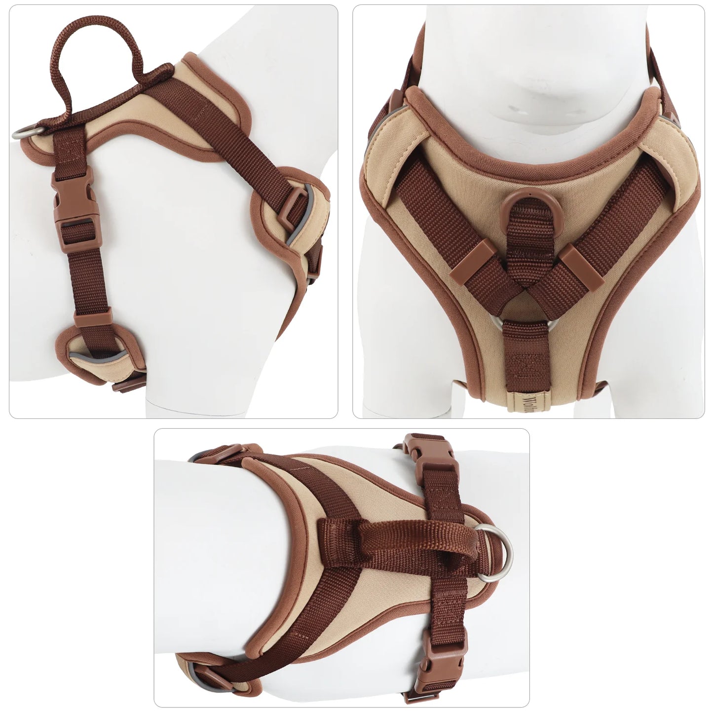 New Chocolate color luxury Dog Harness no pull for large Small dogs Adjustable Chest Strap dog harness