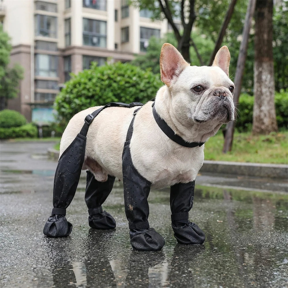Waterproof Dog Boots for Large Small Dogs, Adjustable Non-Slip Pet Shoes, Anti-Slip Paw Protector for Outdoor Walking Rainy Day