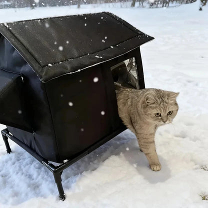 winter cat nest insulated outdoor shelter stray cat house cave tent UK Happy Furry