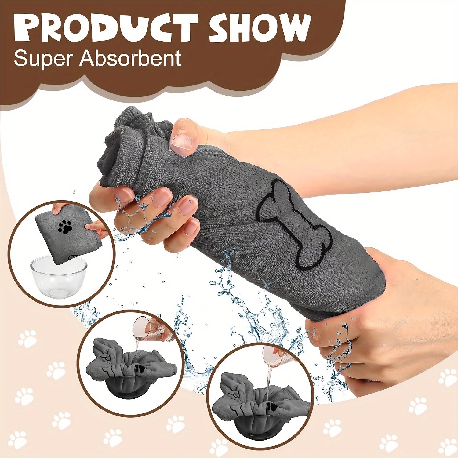 quick drying microfiber dog towel absorbent pet bath car UK Happy Furry