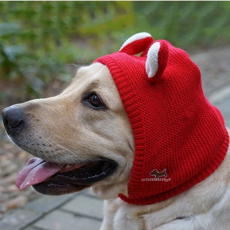 knitted dog earmuffs winter warm windproof noise protection small medium UK Happy Furry