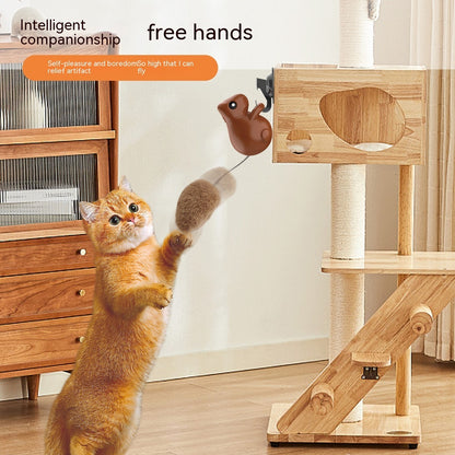 smart cat teaser toy squirrel USB charging UK Happy Furry
