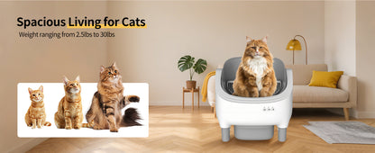 Open-top automatic cat litter box