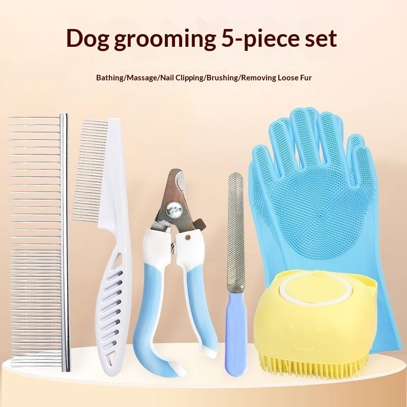 pet bath brush gloves nail clippers grooming set UK Happy Furry