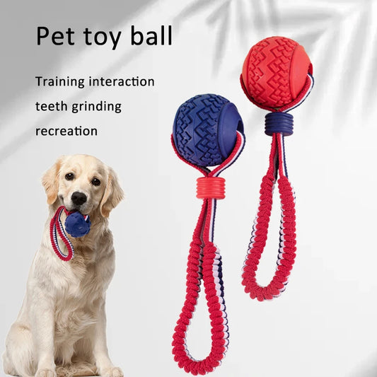 Happy Furry UK Interactive Rope Dog Ball Chew Toy for Training, Fetch and Play.
