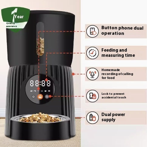 intelligent pet feeder automatic timing quantitative remote feeding machine UK Happy Furry