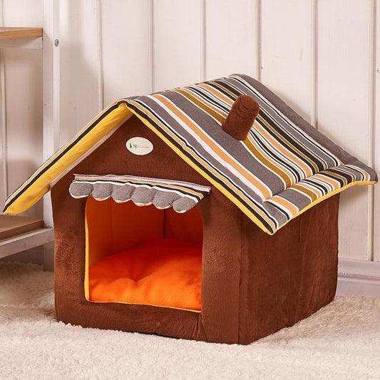 fashion striped removable cover dog bed small medium dogs cat UK Happy Furry