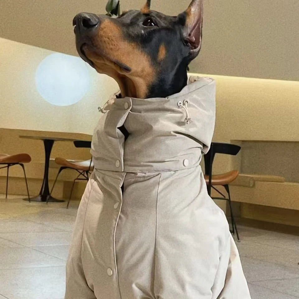 Winter Windproof Cotton Padded Jacket for Large Dogs Doberman German Shepherd Alaskan Malamute Outdoor Warm Coat
