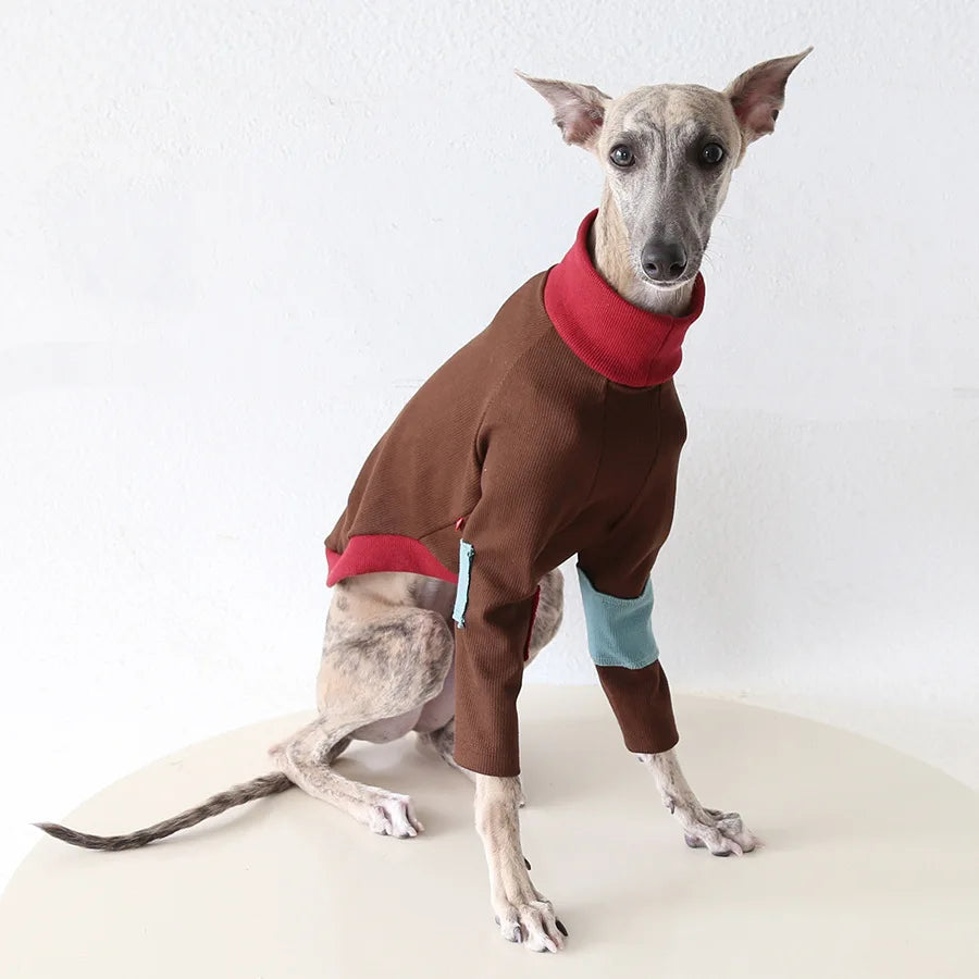 Winter Knitted Thing Dog Sweat 2-legged Slim Fit Knitted Dog Sweatshirt Long Sleeve Whippet Pajamas Warm Soft Pet Knitwear