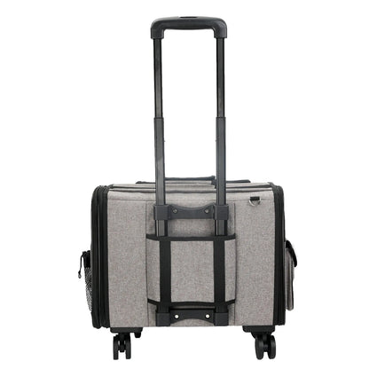 4 wheel pet trolley rolling suitcase dog cat travel stroller carrier UK Happy Furry