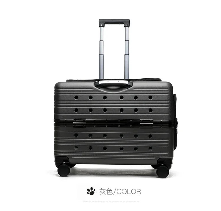 2026 Large Capacity Transparent Pet Suitcase Portable Stroller Double Medium To Large Pets Cat Outdoor Travel Bag