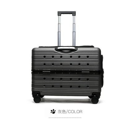 2026 Large Capacity Transparent Pet Suitcase Portable Stroller Double Medium To Large Pets Cat Outdoor Travel Bag