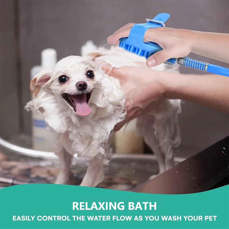 Pet Dog Bath Tool, Bath Brush, Comb, 2-In-1 Cleaning Baths Silicone Hose Nozzle, Handheld Massage Brush, Pet Cleaning Baths Tool