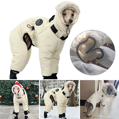 Fashion Waterproof Winter Dog Jumpsuit Thickened Fleece Warm Winter Dog Jacket Big Full Cover Big Dog Clothes Greyhound Whippet